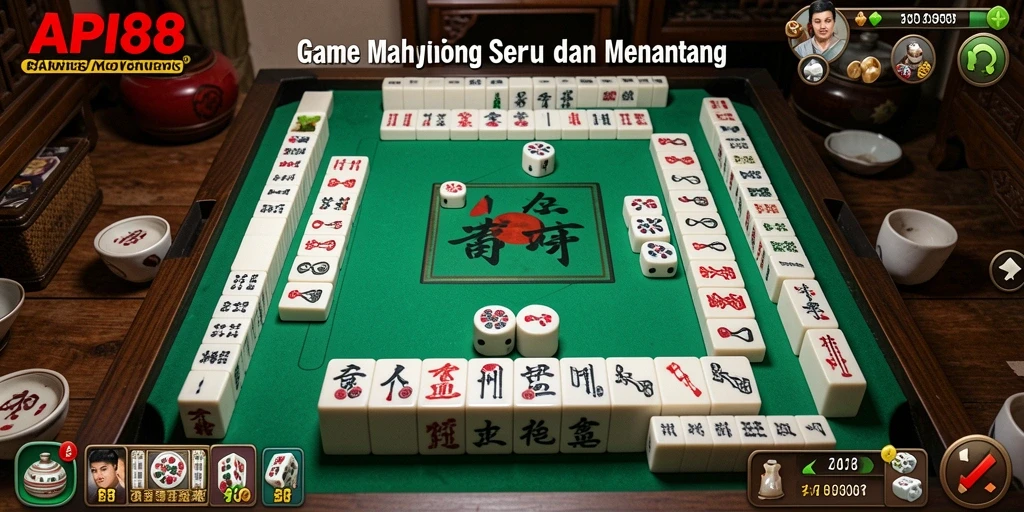Screenshot menunjukkan gameplay Mahjong yang seru dan menantang di API88.