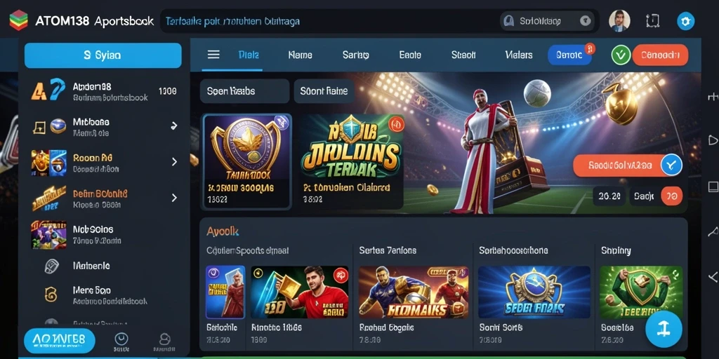 Tampilan gameplay ATOM138 dengan berbagai pilihan taruhan olahraga.
