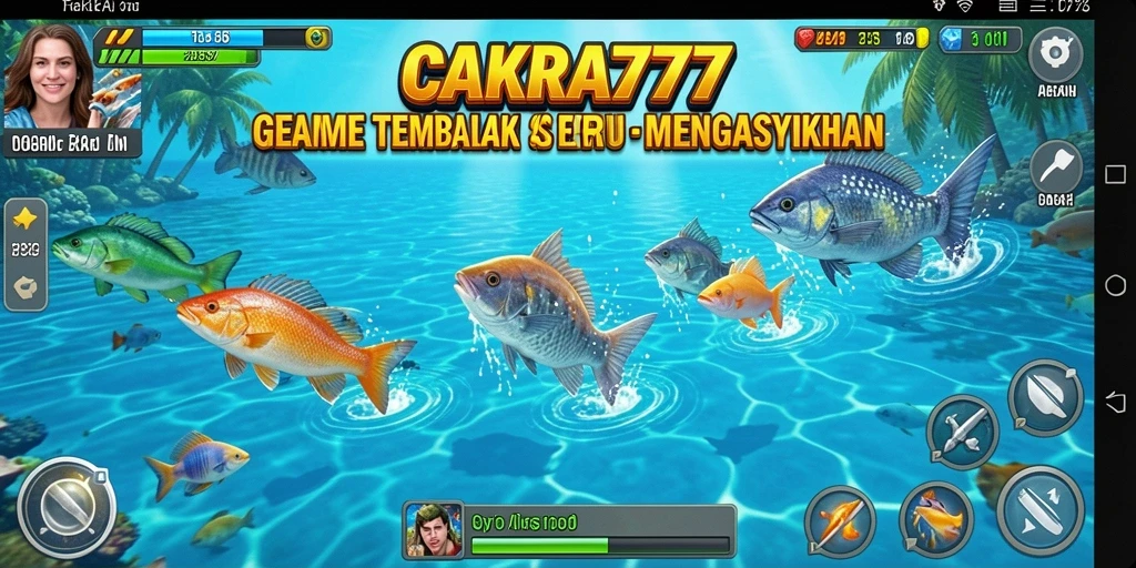 Tampilan gameplay seru di CAKRA777 saat menembak ikan.