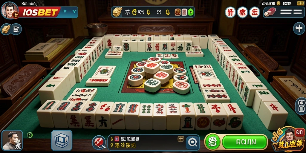 Tampilan screenshot utama IOSBET menampilkan gameplay Mahjong yang seru.