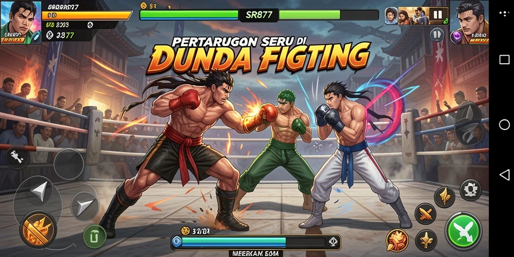 Tangkapan layar gameplay SR877 menampilkan aksi pertarungan yang mendebarkan.