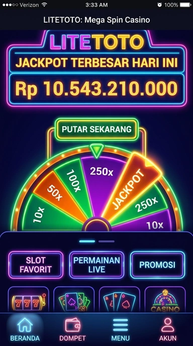 Tampilan antarmuka pengguna litetoto yang menarik dan mudah digunakan.
